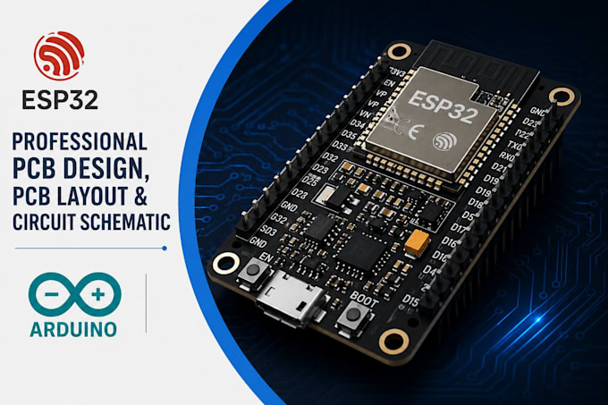 do esp32 pcb design, esp8266 iot pcb layout and gerber files for startups makers