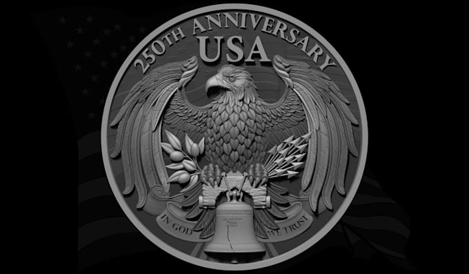 do custom printable  3d coin model  bass relief 3d medallion cnc for 3d printing