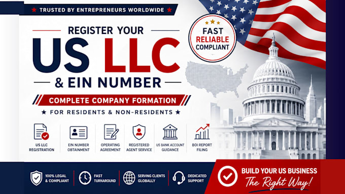 register your US llc, ein number, and complete company formation
