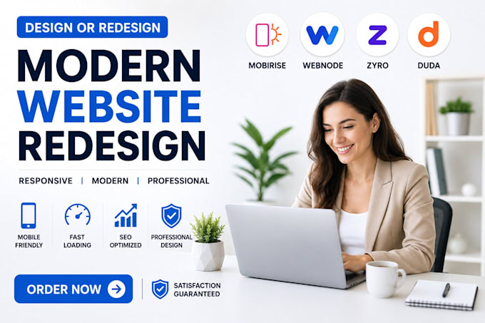 design or redesign mobirise webnode zyro duda website