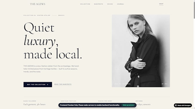 design a modern responsive landing page website fast