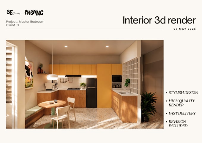 create realistic 3d interior rendering for your room