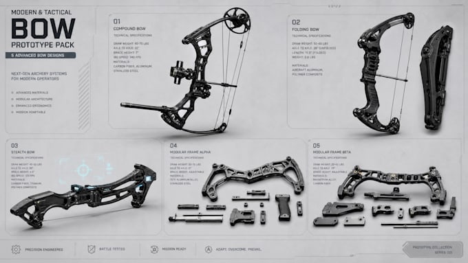 do 3d combat weapon 3d weapon concept fast bow modeling prototypes weapon asset