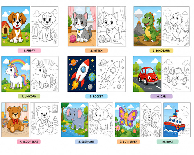 create a coloring books for kids