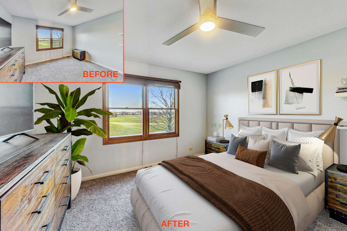 do professional virtual staging for real estate images