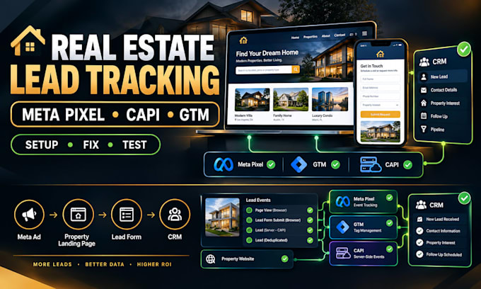 fix real estate meta pixel capi and lead tracking issues for agents and brokers