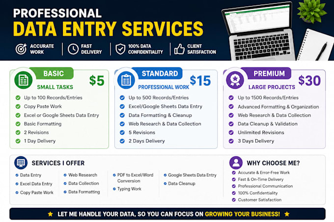 provide fast and accurate data entry services