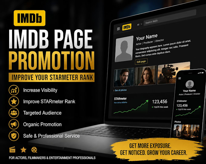promote your imdb profile and help improve your starmeter ranking
