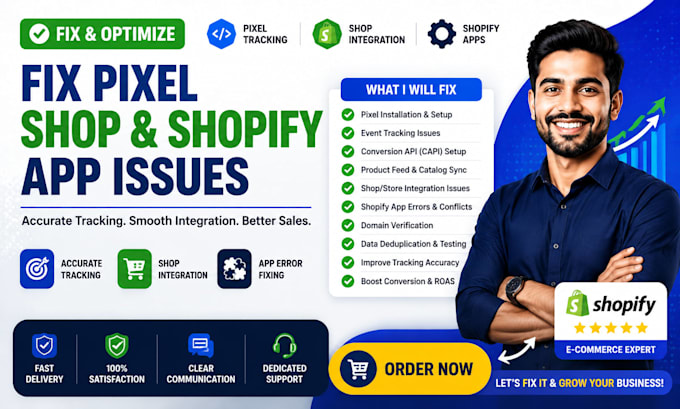fix meta pixel, shop integration and shopify app issues