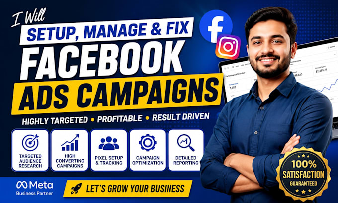 setup, manage and fix facebook ads campaigns