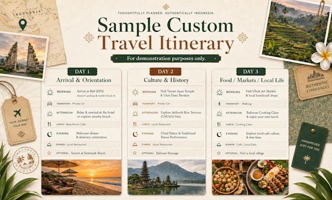 create a custom indonesia travel itinerary