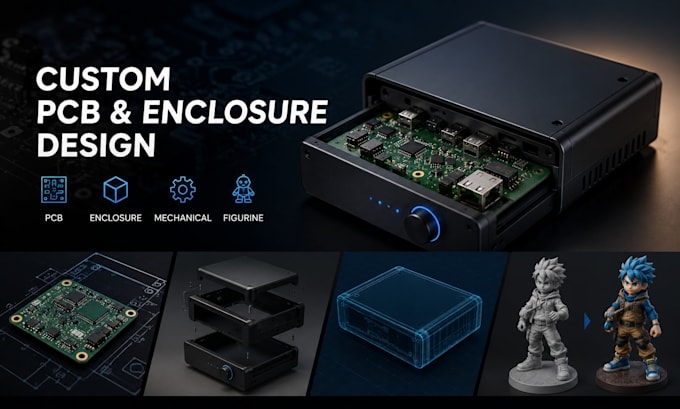 develop custom pcb 3d enclosure mechanical design and electronics housing