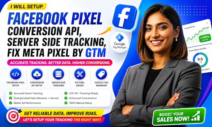 setup facebook pixel conversion API, server side tracking, fix meta pixel by GTM