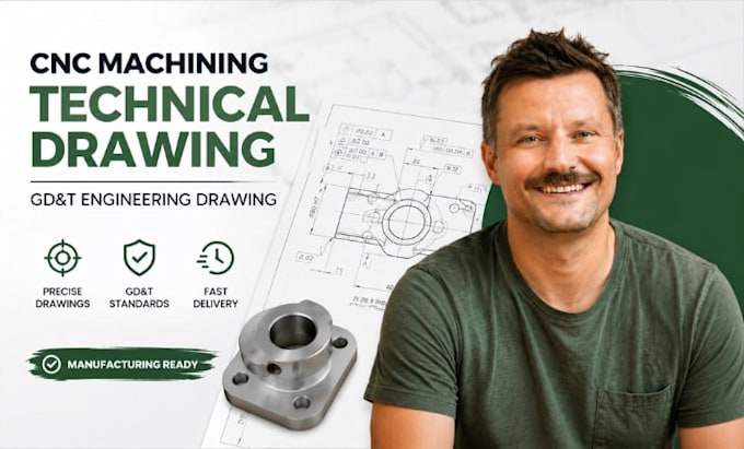 create cnc machining technical drawing, gd and t engineering drawing service