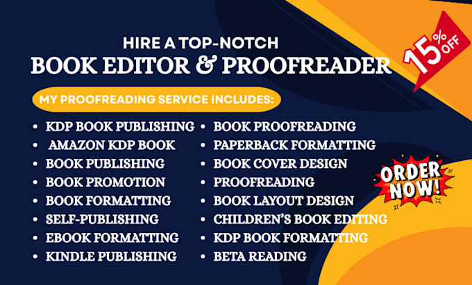 do book proofreading, line editing, copy editing and book formatting