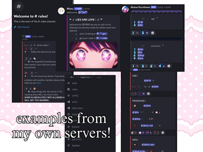 create a cute discord server for you
