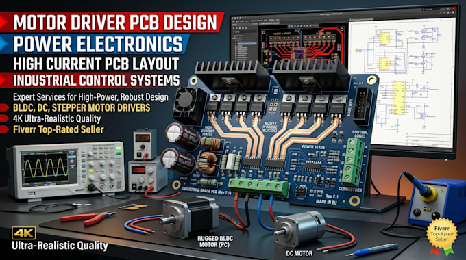 design motor driver pcb, power electronics and high current pcb layout
