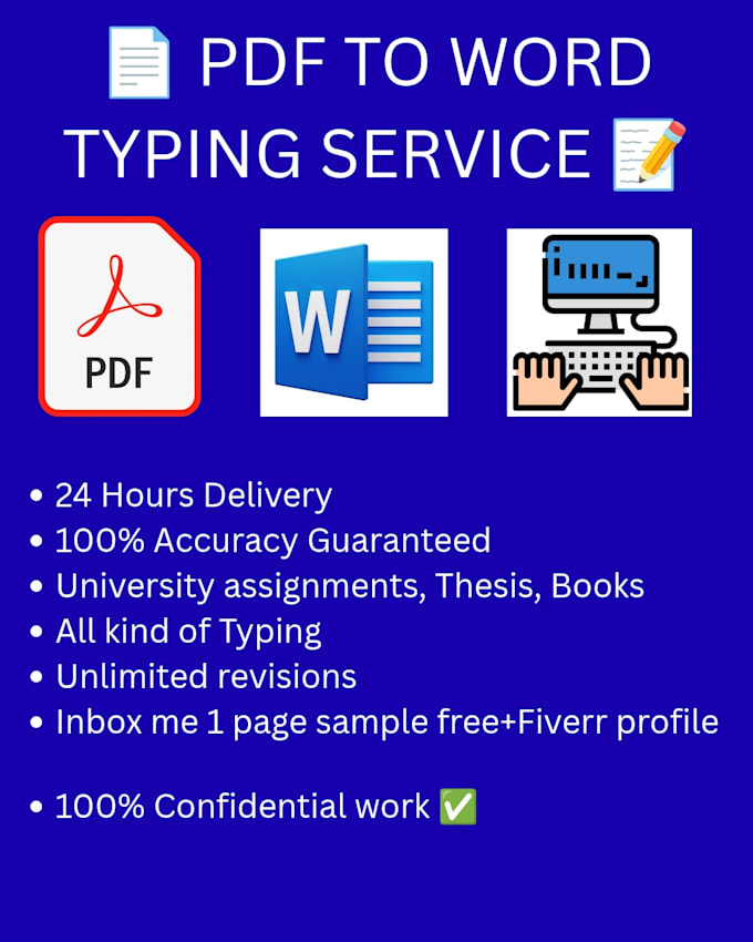 do fast accurate PDF to word conversion and ms word typing