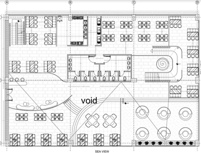 create 2d restaurant floor plan, cafe blueprints,dining room layout,table setups