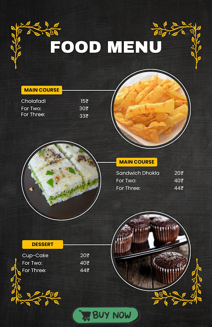 design a professional menu, flyer, or poster