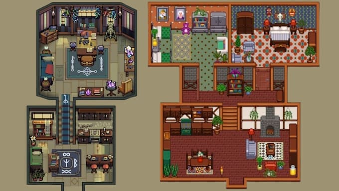 create topdown or isometric pixel art tileset, tilemap, and game assets