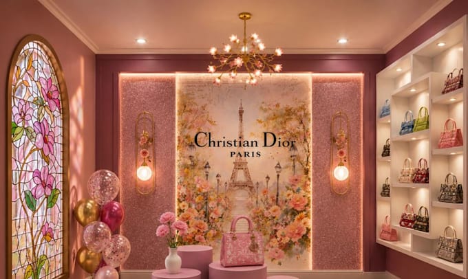 modernize classy boutique interior, 3d rendering, space planning, store layout