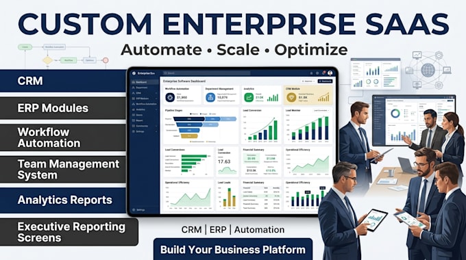 develop saas enterprise software, crm software, business tool, cloud software