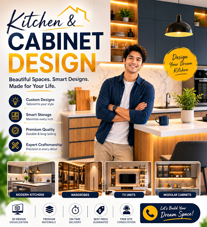 render 3d kitchen and do interior design in 3d rendering
