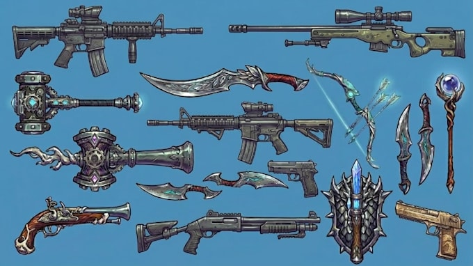 create 3d weapon 3d props 3d armor 3d sword dagger knife gun for 3d printing