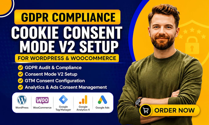 gdpr compliance, cookie consent mode v2 setup for wordpress woocommerce