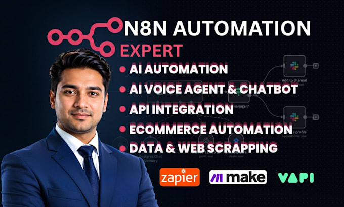 n8n automation workflow ai agent whatsapp chatbot make com zapier integration