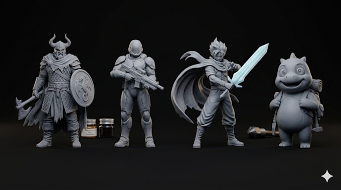 sculpt custom miniature, figurine and 3d print model