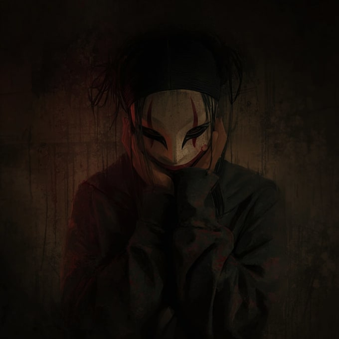 draw dark, punk, goth, horror character in comic like style
