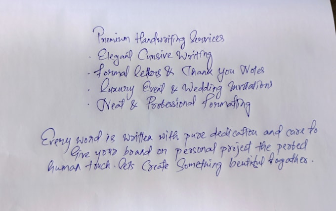 write beautiful cursive handwriting notes, letters, and invitations