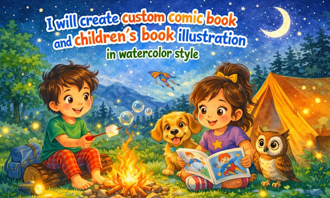 create custom comic book and children storybook illustration