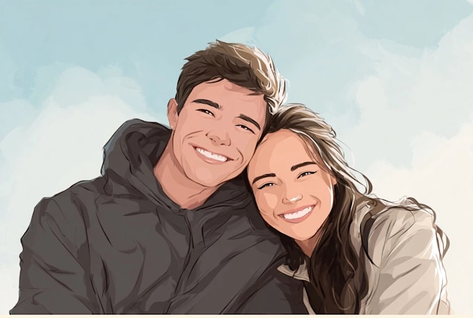 make yourself a couple portrait illustration