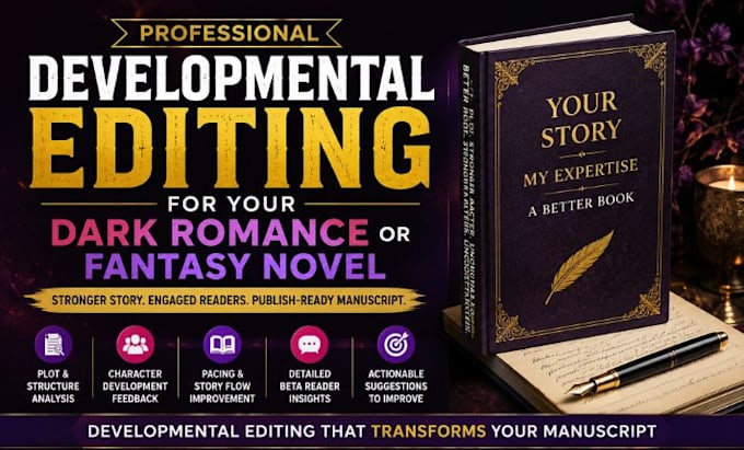 developmental edit your dark romance or fantacy novel, sci fiction beta reader