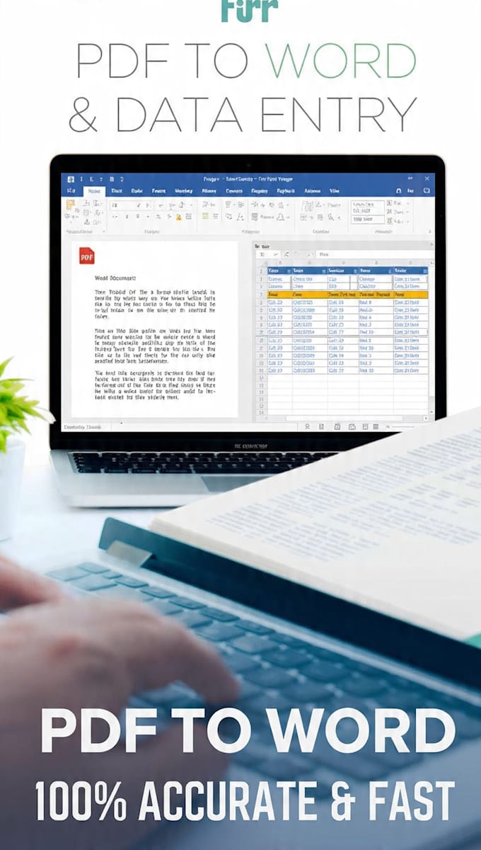 do fast pdf to word typing excel data and handwritten text