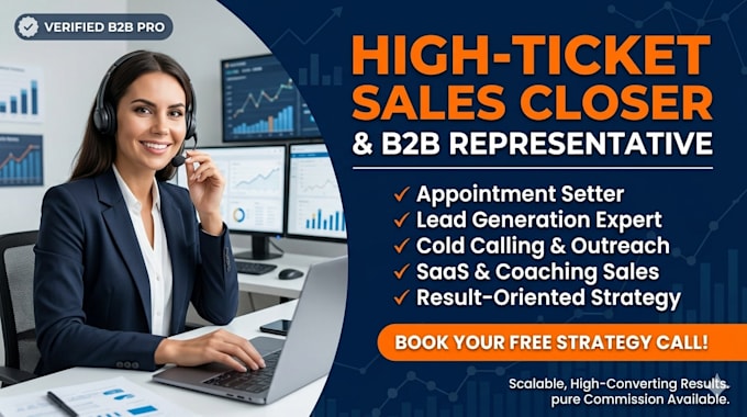 be your high ticket sales closer and b2b sales representative
