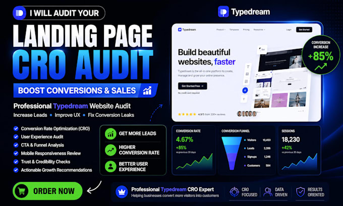 audit your landing page cro to boost conversion typedream website rates