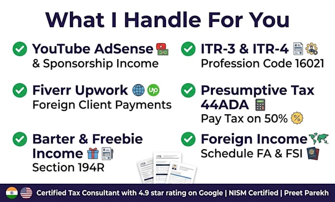 file itr for freelancer and content creator