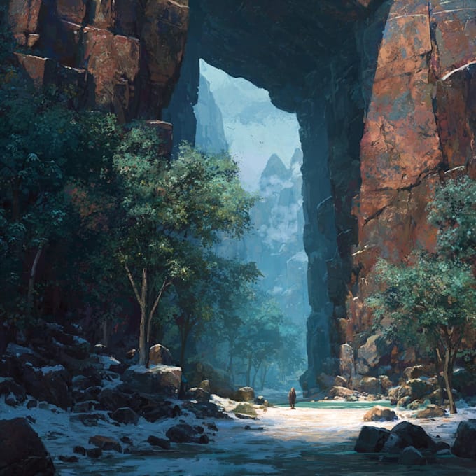 create a environmental concept art and illustrations