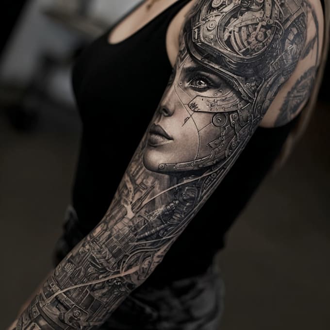 draw a attractive tattoo sleeve art