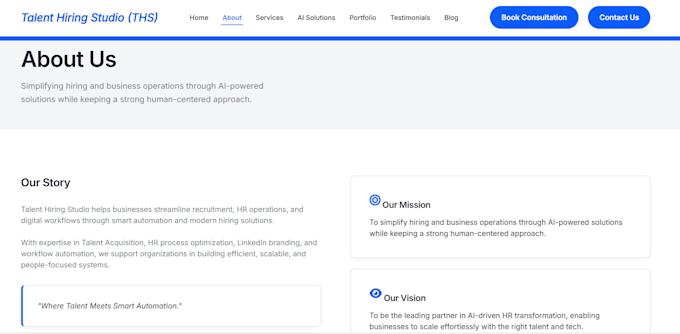 do ai driven business website