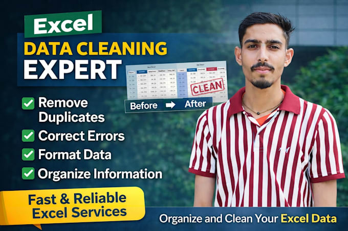 clean, format, merge, split and organize excel data