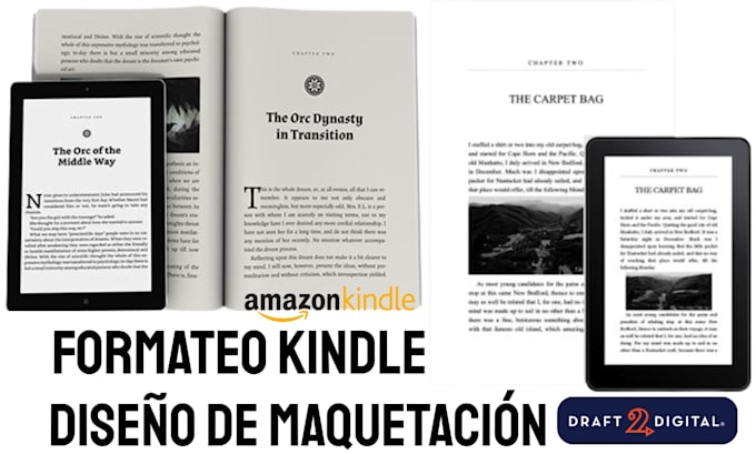 do spanish KDP book formatting, kindle formatting and print layout