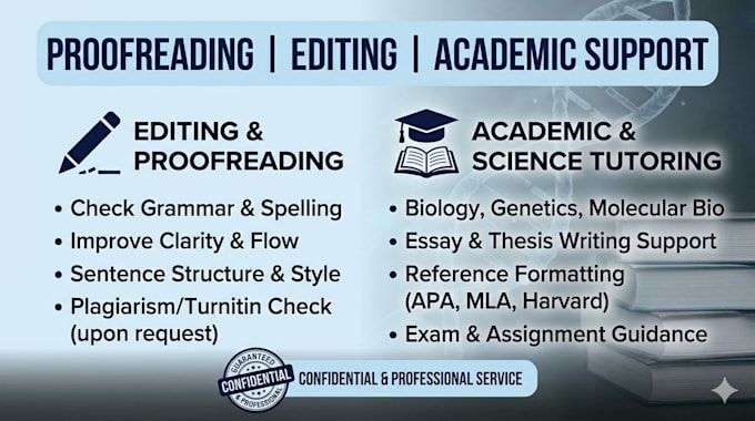 write, proofread, and edit papers, essays, and SEO content