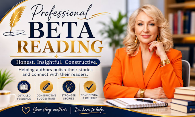 do beta reading, manuscript feedback, and story development review, alpha reader