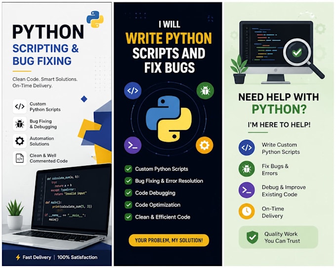 write python scripts and fix python bugs