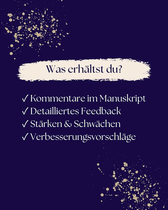 review your german manuscript and provide honest feedback